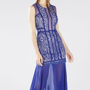 BCBGMAXAZRIA Leonie sleeveless burnout lace dress